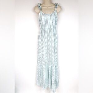 jessica simpson blue and white dress Ever After Tied Shoulder Mini Dress Floral Blue main image 1